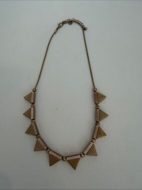 Antique Gold Geometric Triangle Necklace